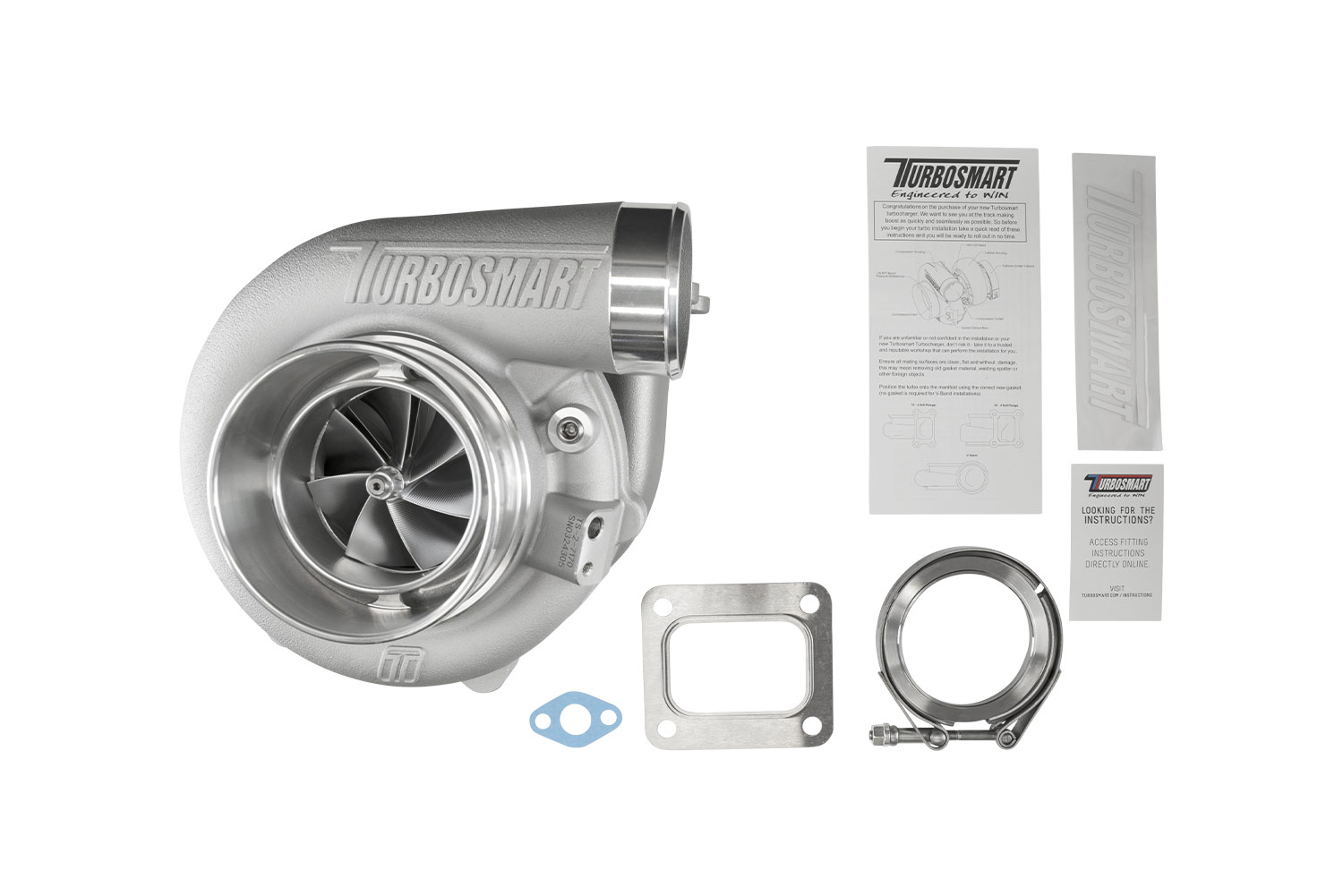 turbosmart TS-2 Turbocharger (Water Cooled) 7170 T4 Divided 0.82AR Externally Wastegated 6 turbosmart TS-2 Turbocharger (Water Cooled) 7170 T4 Divided 0.82AR Externally Wastegated - Image 6