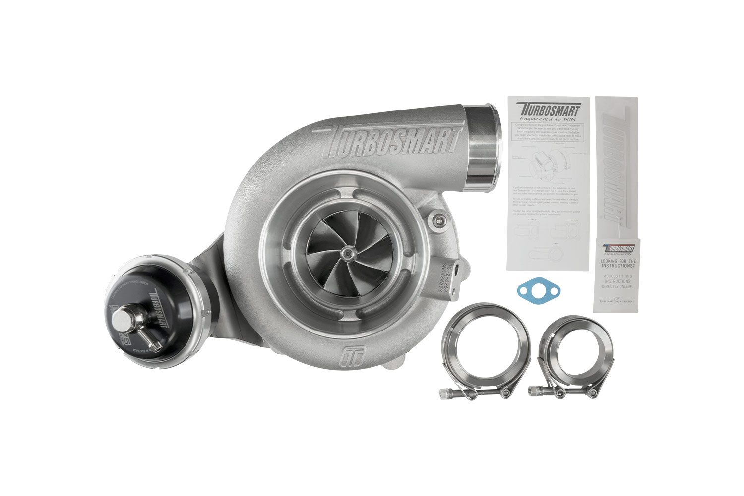 turbosmart TS-2 Turbocharger (Water Cooled) 6262 V-Band 0.82AR Internally Wastegated 6 turbosmart TS-2 Turbocharger (Water Cooled) 6262 V-Band 0.82AR Internally Wastegated - Image 6
