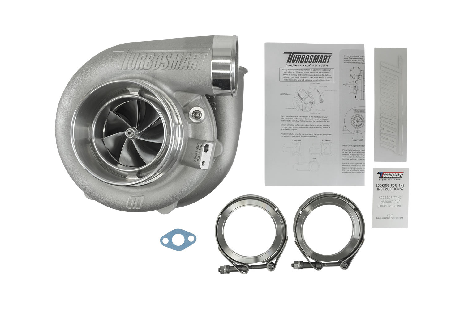 turbosmart TS-2 Turbocharger (Water Cooled) 7170 (Kompact) V-Band 1.07AR Externally Wastegated 6 turbosmart TS-2 Turbocharger (Water Cooled) 7170 (Kompact) V-Band 1.07AR Externally Wastegated - Image 6