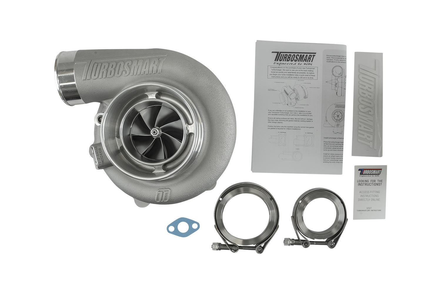turbosmart TS-2 Turbocharger (Water Cooled) 6466 V-Band Reverse Rotation 0.82AR Externally Wastegated 6 turbosmart TS-2 Turbocharger (Water Cooled) 6466 V-Band Reverse Rotation 0.82AR Externally Wastegated - Image 6