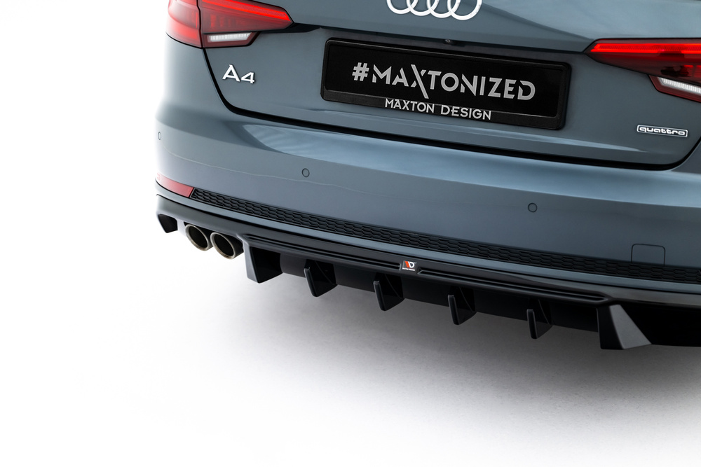 Maxton Design Audi A4 B9 Rear Diffuser - Gloss Twin Left Exit (S-Line 2015-2019) 6 Maxton Design Audi A4 B9 Rear Diffuser - Gloss Twin Left Exit (S-Line 2015-2019) - Image 6