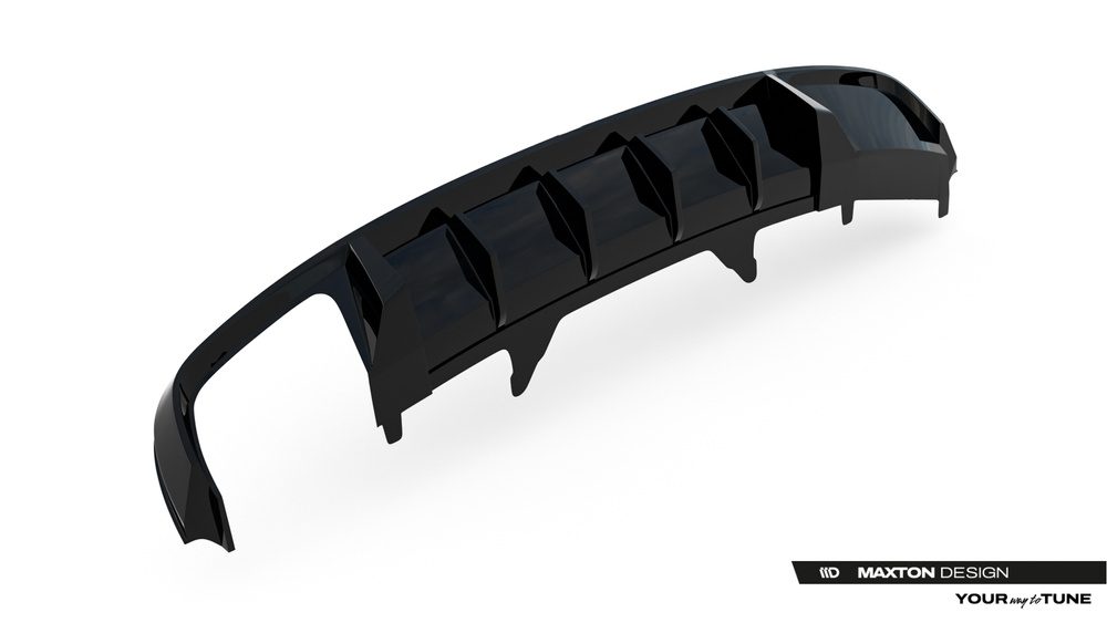 Maxton Design Audi A4 B9 Rear Diffuser - Gloss Twin Left Exit (S-Line 2015-2019) 2 Maxton Design Audi A4 B9 Rear Diffuser - Gloss Twin Left Exit (S-Line 2015-2019) - Image 2