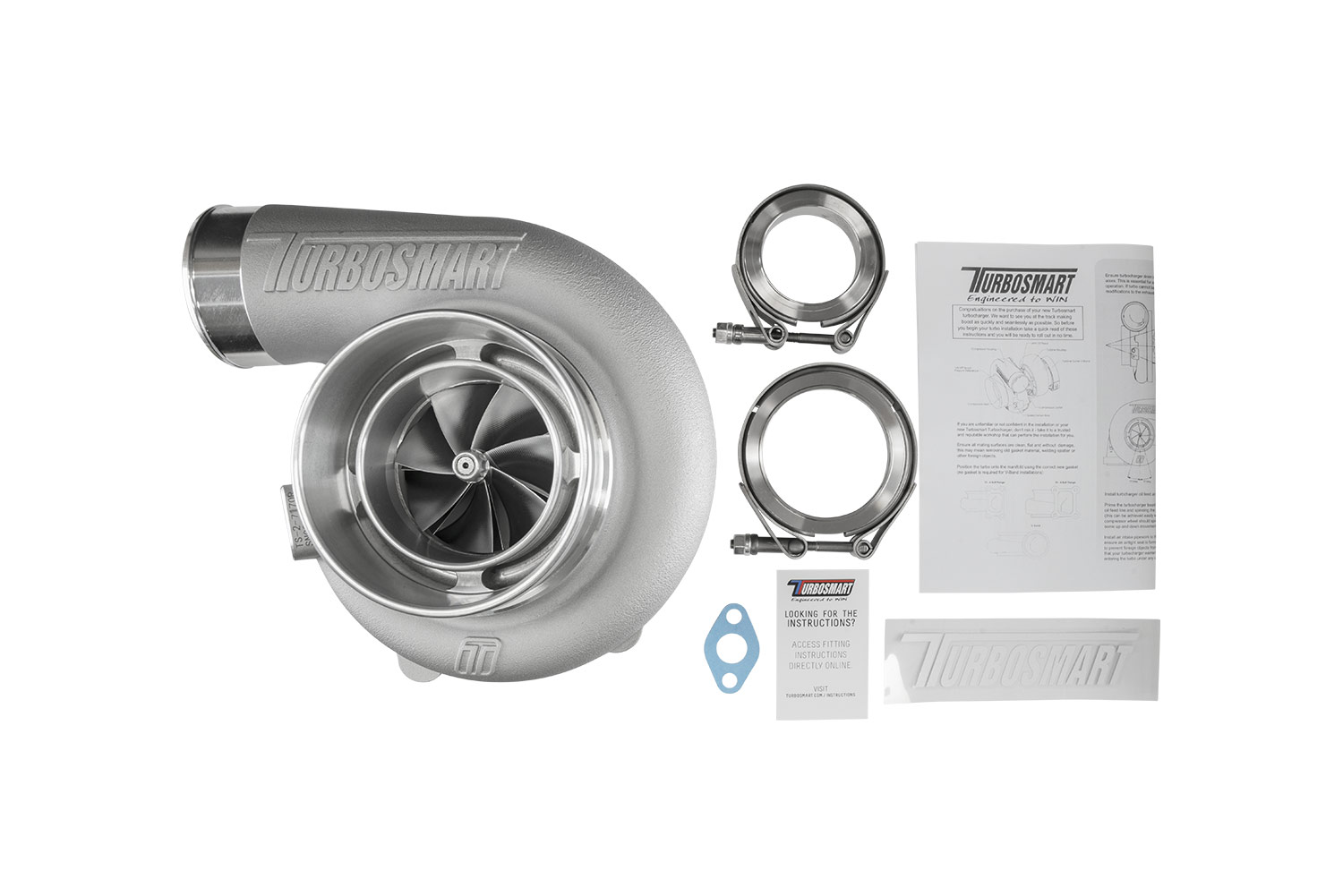 turbosmart TS-2 Turbocharger (Water Cooled) 6870 (Kompact) V-Band Reverse Rotation 0.96AR Externally Wastegated 6 turbosmart TS-2 Turbocharger (Water Cooled) 6870 (Kompact) V-Band Reverse Rotation 0.96AR Externally Wastegated - Image 6