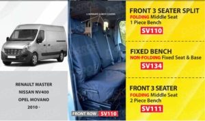 Renault Master Seat Covers / NV400 / Movano (2010+)