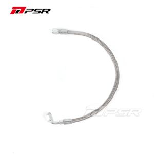 Pulsar Turbo - Universal Performance Turbo Oil Feed Line 4AN - 4AN 90 Degree Straight Steel Braided - 43cm