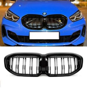 BMW 1 Series F40 Black Kidney Grilles - Twin Fin Gloss (2018-2024)