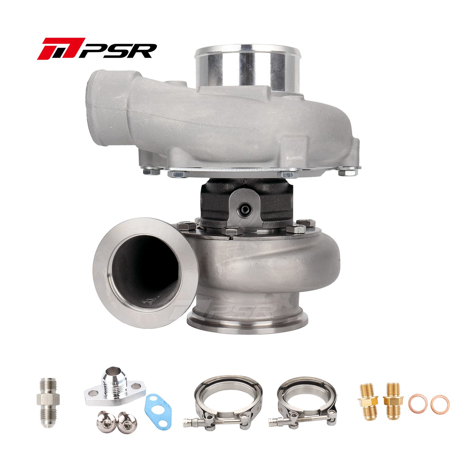 Pulsar Turbo - PSR3576 Compact Dual Ball Bearing Turbocharger - STAINLESS STEEL V-BAND INLET. V-BAND OUTLET. 0.64A/R 1 Pulsar Turbo - PSR3576 Compact Dual Ball Bearing Turbocharger - STAINLESS STEEL V-BAND INLET. V-BAND OUTLET. 0.64A/R