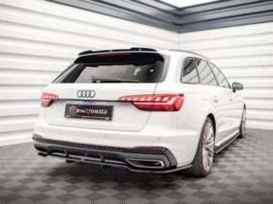 Maxton Design Audi A4 B9 Rear Splitter -  Gloss with Bars (S-Line 2019-2024)