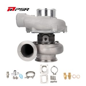 Pulsar Turbo - PSR3582 Compact Dual Ball Bearing Turbocharger - STAINLESS STEEL V-BAND INLET. V-BAND OUTLET. 0.82A/R + T4 Adapter