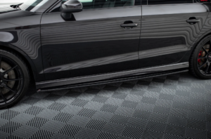 Maxton Design Audi A3 RS3 Side Skirt Extensions - Gloss (8V Saloon 2016-2019)