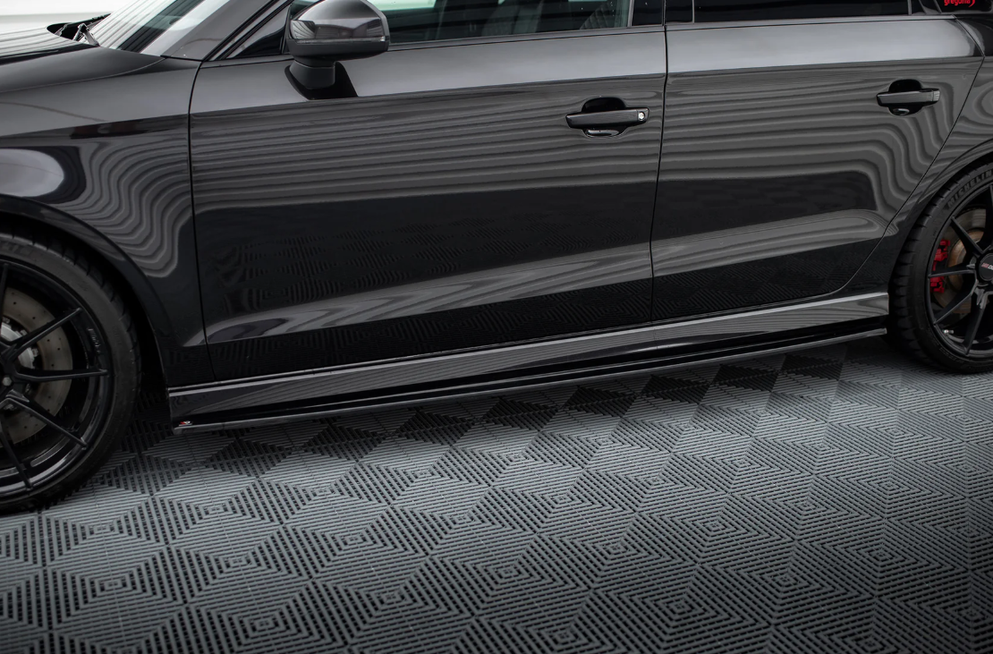 Maxton Design Audi A3 RS3 Side Skirt Extensions - Gloss (8V Saloon 2016-2019) 1 Maxton Design Audi A3 RS3 Side Skirt Extensions - Gloss (8V Saloon 2016-2019)