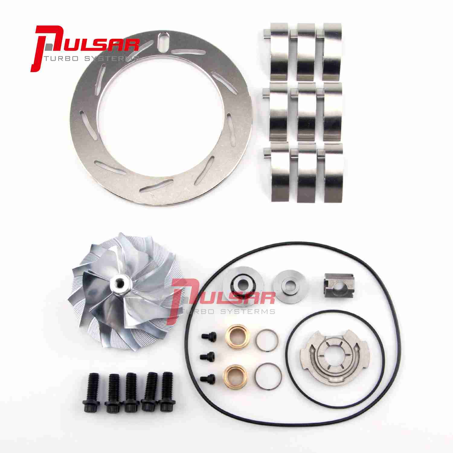 Pulsar Turbo - 03-04 Ford 6.0L Powerstroke Turbo Billet Compressor Wheel+Rebuild Kit 13.2mm Vanes 1 Pulsar Turbo - 03-04 Ford 6.0L Powerstroke Turbo Billet Compressor Wheel+Rebuild Kit 13.2mm Vanes