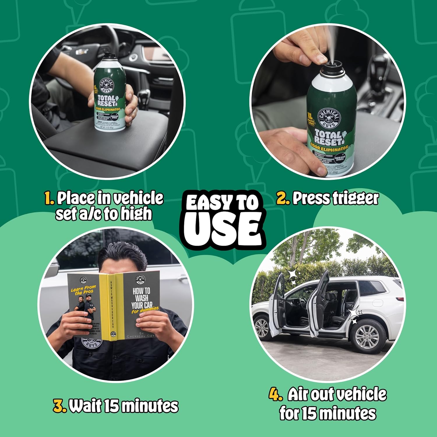 Chemical Guys Total Reset Odor Eliminator - Air Con Bomb 3 Chemical Guys Total Reset Odor Eliminator - Air Con Bomb - Image 3