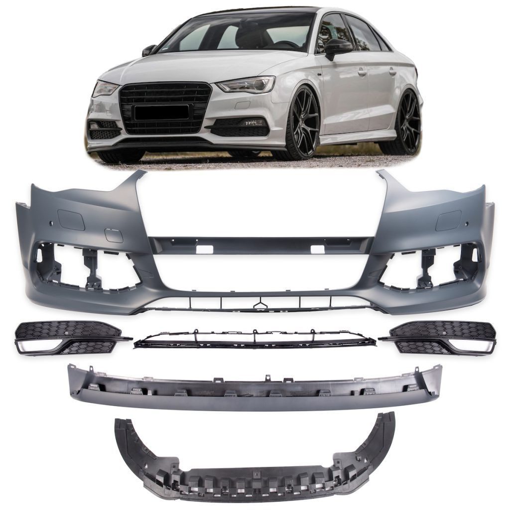 Audi A3 Saloon Front Bumper - S-Line Style (8V 2013-2016) 1 Audi A3 Saloon Front Bumper - S-Line Style (8V 2013-2016)