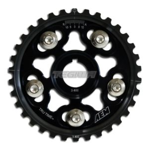 AEM - Tru-Time Adjustable Cam Gear Black 5-Bolt Honda B-Series 7 aem tru time adjustable cam gear black 5 bolt honda b series cams valvetrain 564