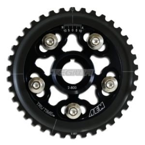 AEM - Tru-Time Adjustable Cam Gear Black 5-Bolt Honda D-Series D15B7 D16A6 D16Z6 8 aem tru time adjustable cam gear black 5 bolt honda d series d15b7 d16a6 d16z6 cams valvetrain 423