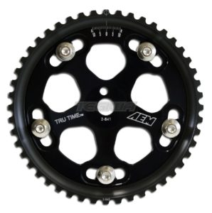 AEM - Tru-Time Adjustable Cam Gear Black 5-Bolt Mitsubishi 4G63 6 aem tru time adjustable cam gear black 5 bolt mitsubishi 4g63 cams valvetrain 761