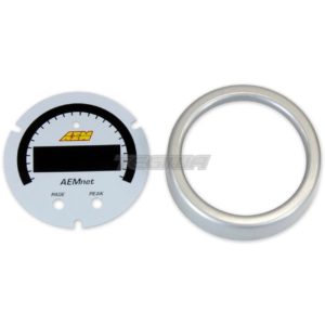 AEM - X-Series AEMnet CAN Bus Gauge Accessory Kit Silver Bezel and White Faceplate 9 CAN Bus Gauge Accessory Kit