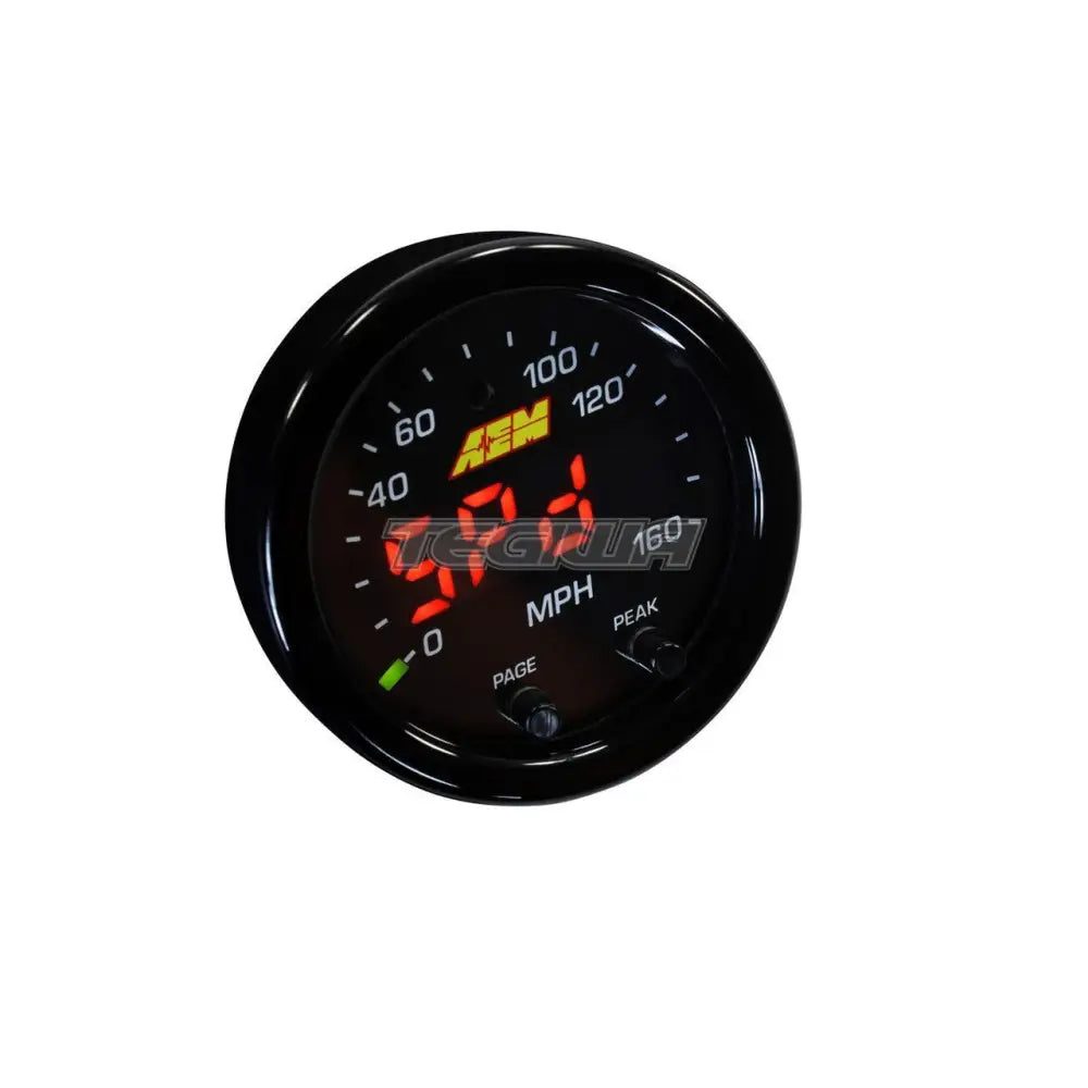 AEM - X-Series GPS Speedometer Gauge 0~160Mph / 0~240Kph Black Bezel and Black Faceplate 1 GPS Speedometer