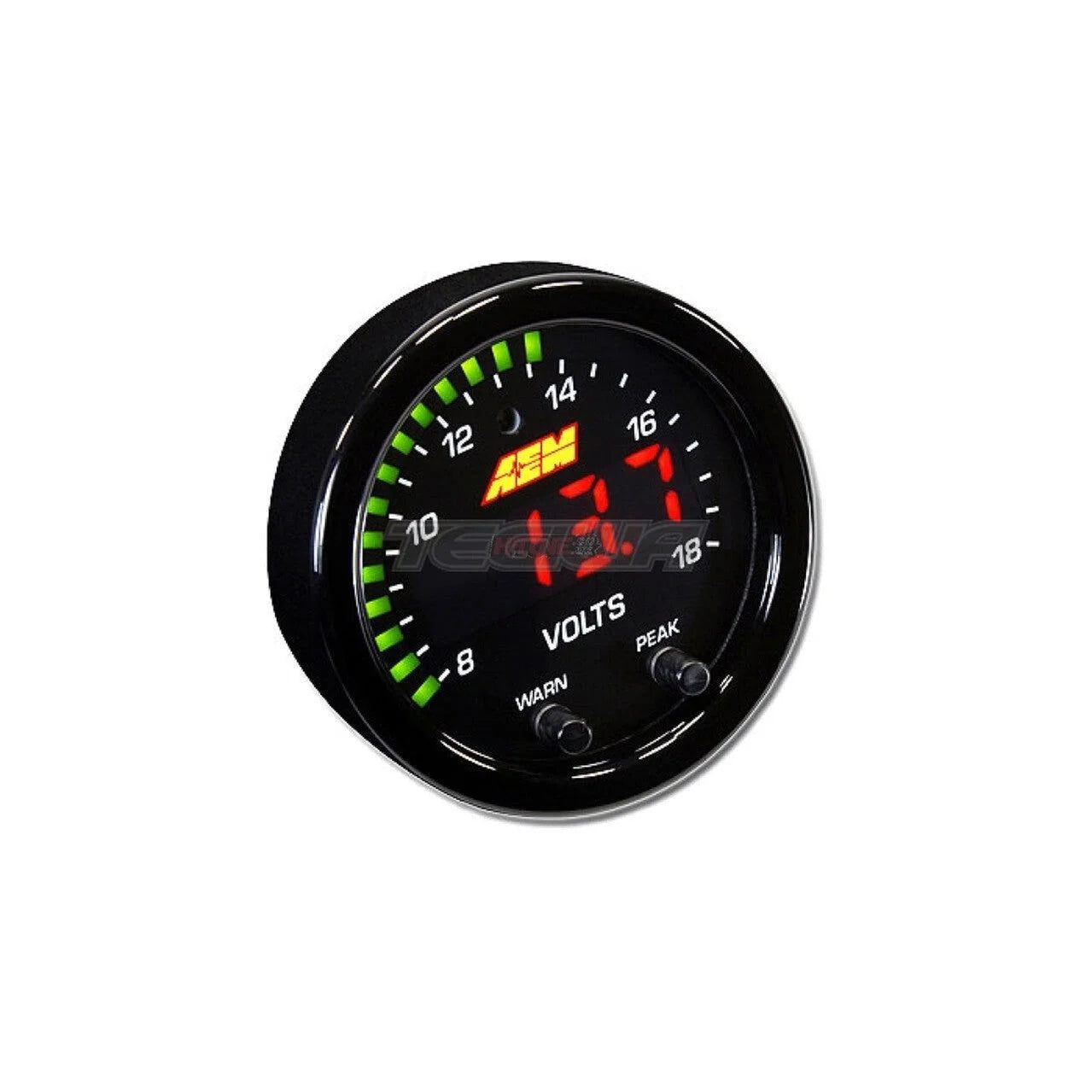 AEM - X-Series Volt Gauge 8~18V Black Bezel and Black Faceplate 1 Volt Gauge