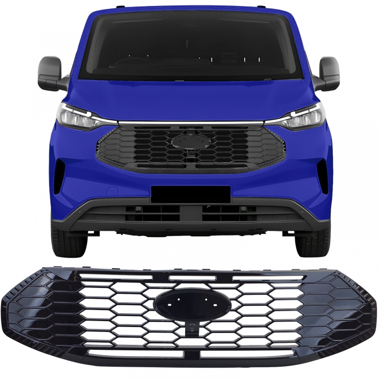 Transit Custom Grill v1 - Gloss Black (Mk2 2023+) 1 Transit Custom Grill v1 - Gloss Black (Mk2 2023+)