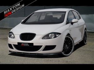 MAXTON DESIGN Seat Leon Front Lip - Mk2 (05-09) - Gloss Black 15 pol pl Splitter Przedni Seat Leon II Przedlift 889 1