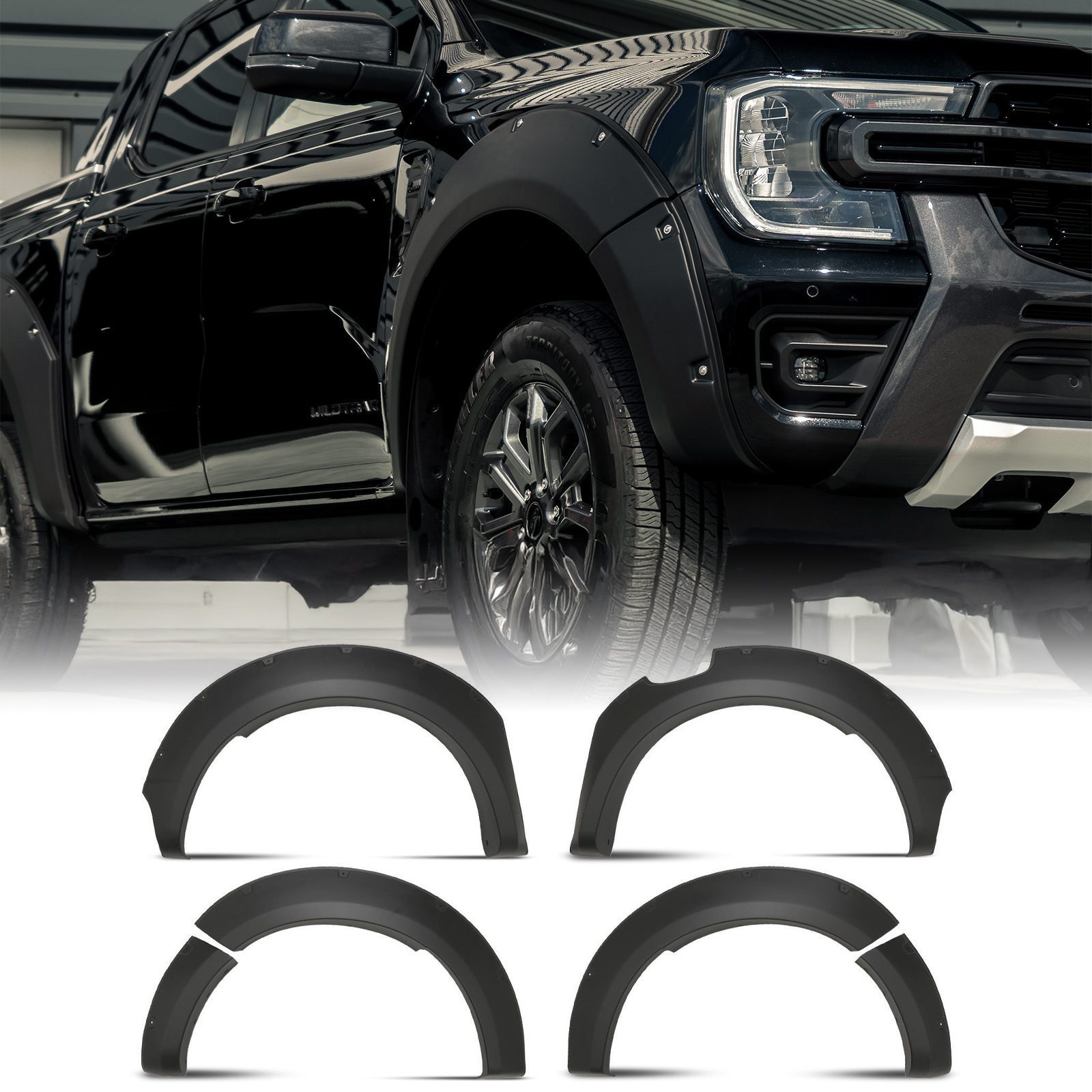 Ford Ranger Wide Arch Kit - MATT BLACK 85MM - T9 (2023+) 1 Ford Ranger Wide Arch Kit - MATT BLACK 85MM - T9 (2023+)