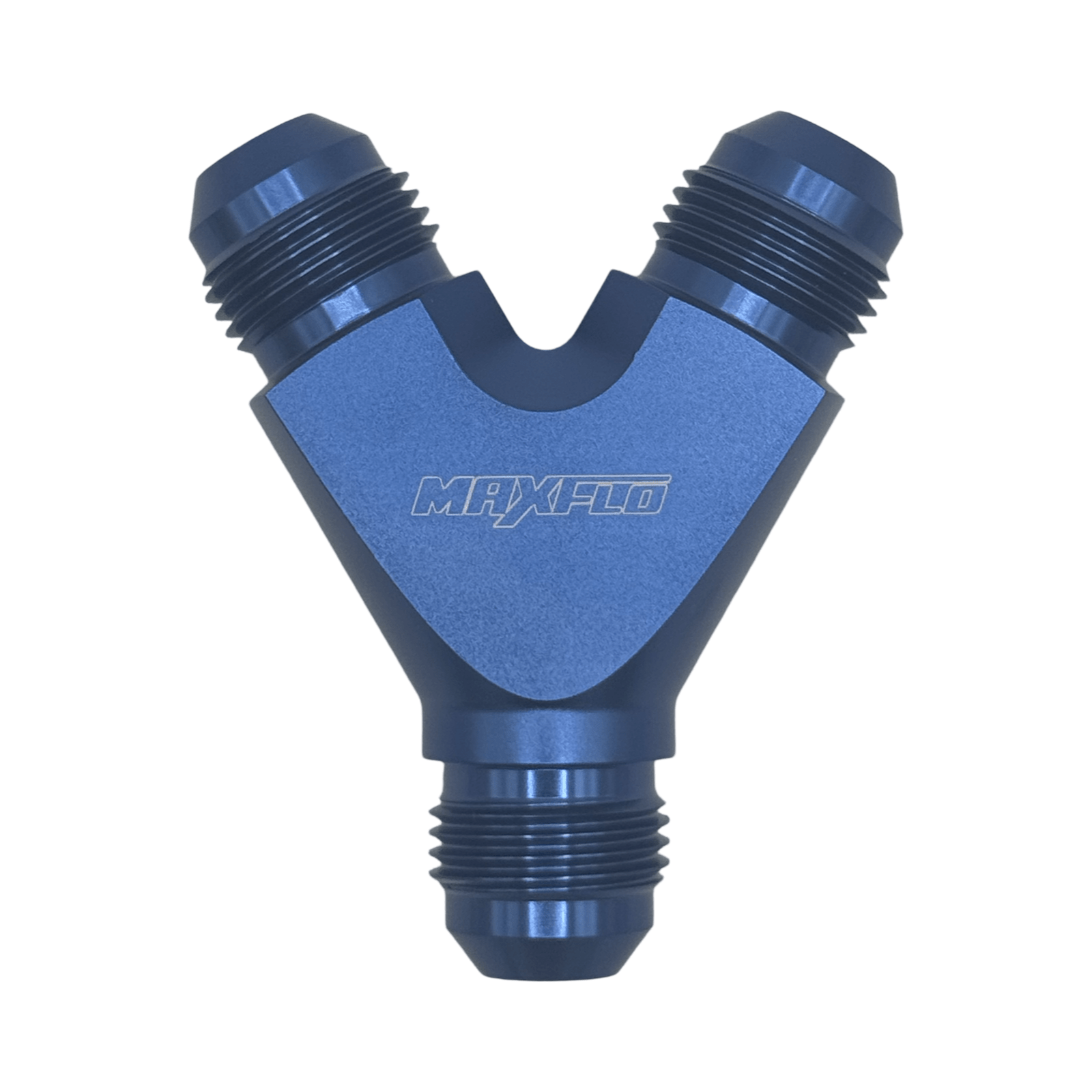 MaxFlo Motorsport - AN08 "Y" Adapter Blue 2 MaxFlo Motorsport - AN08 "Y" Adapter Blue - Image 2