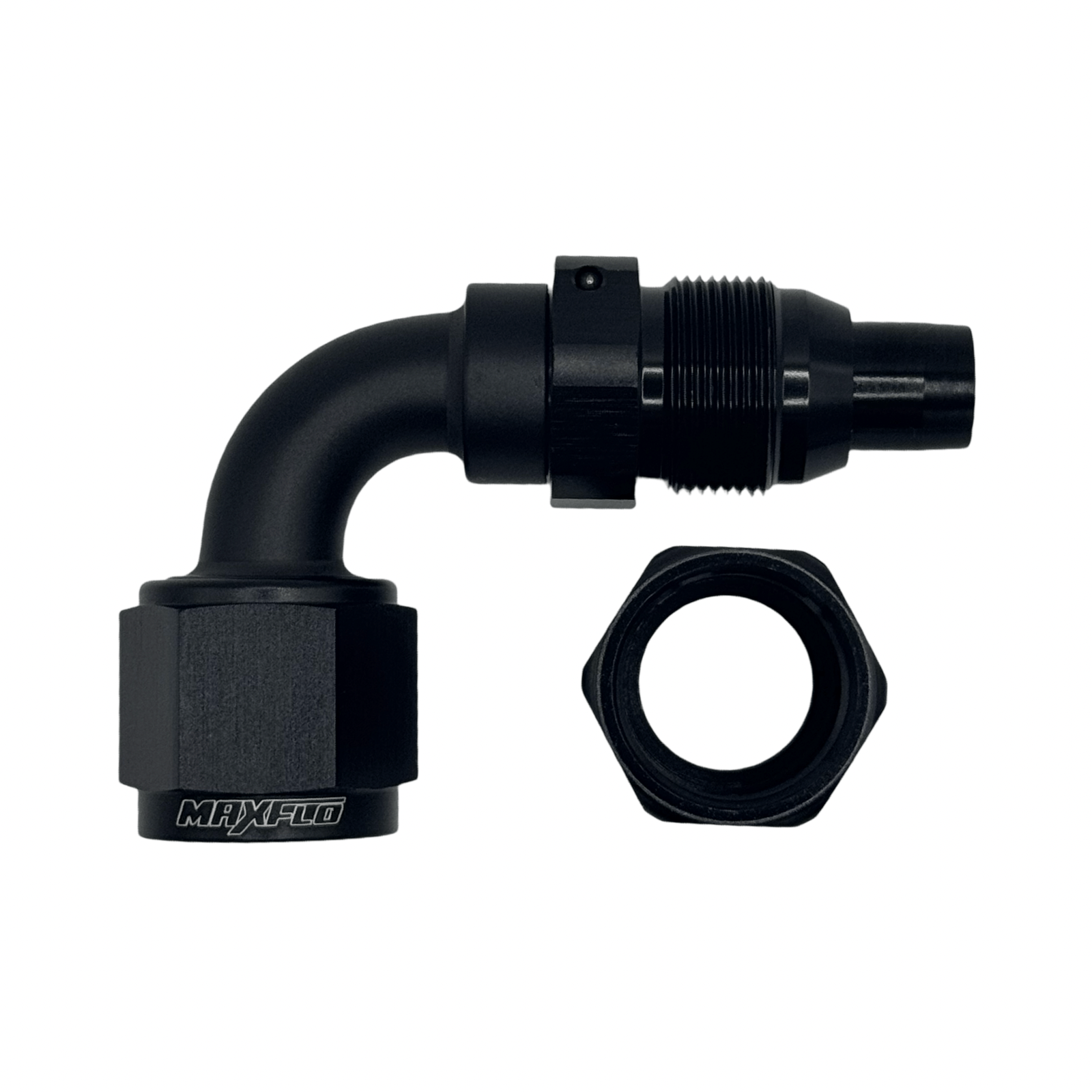 MaxFlo Motorsport - AN20 90 Degree Swivel Black 2 MaxFlo Motorsport - AN20 90 Degree Swivel Black - Image 2