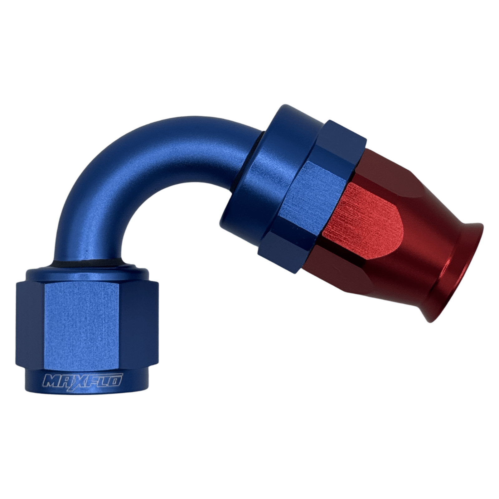MaxFlo Motorsport - AN6 120 degree Swivel Blue Red PTFE 1 MaxFlo Motorsport - AN6 120 degree Swivel Blue Red PTFE