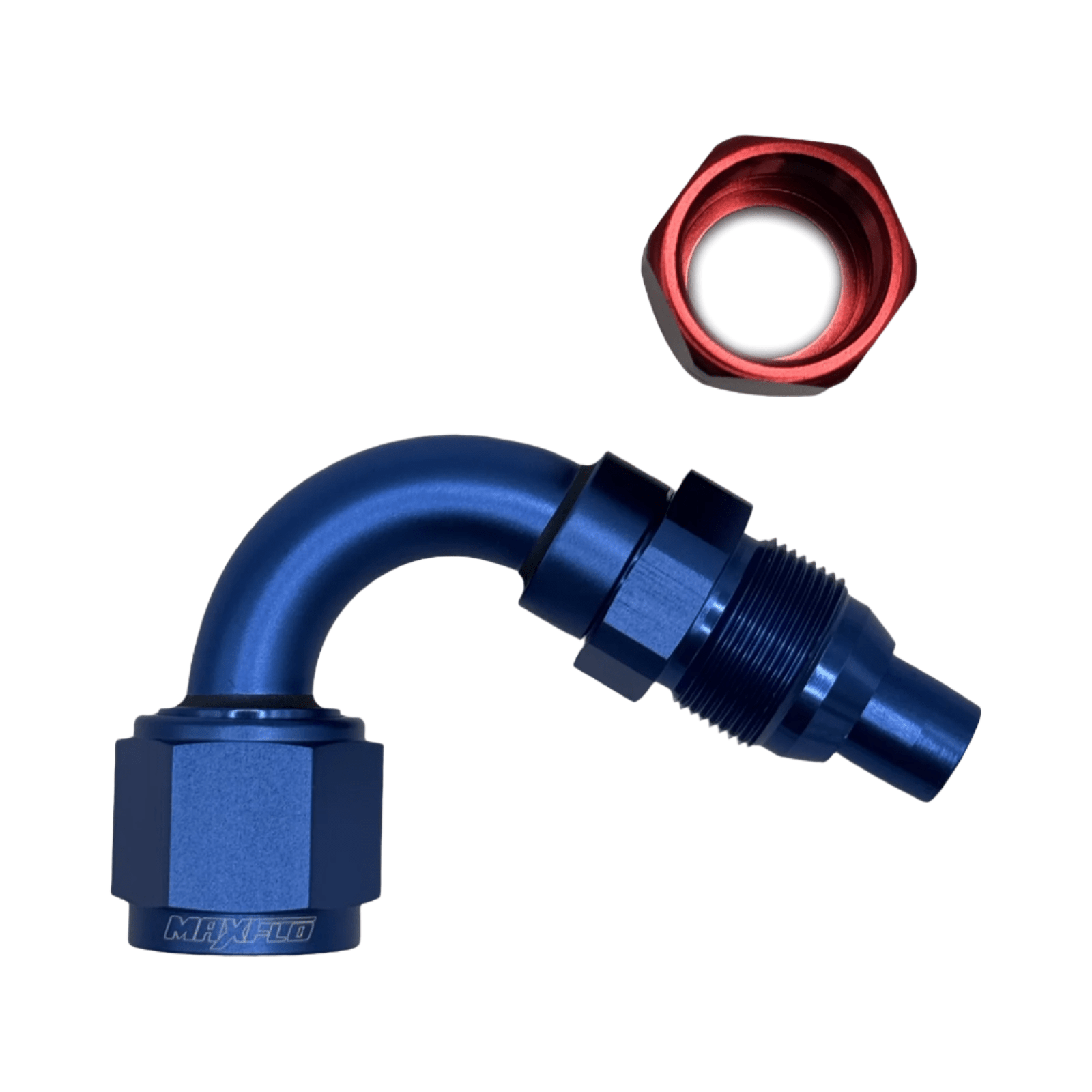 MaxFlo Motorsport - AN6 120 degree Swivel Blue/Red 2 MaxFlo Motorsport - AN6 120 degree Swivel Blue/Red - Image 2