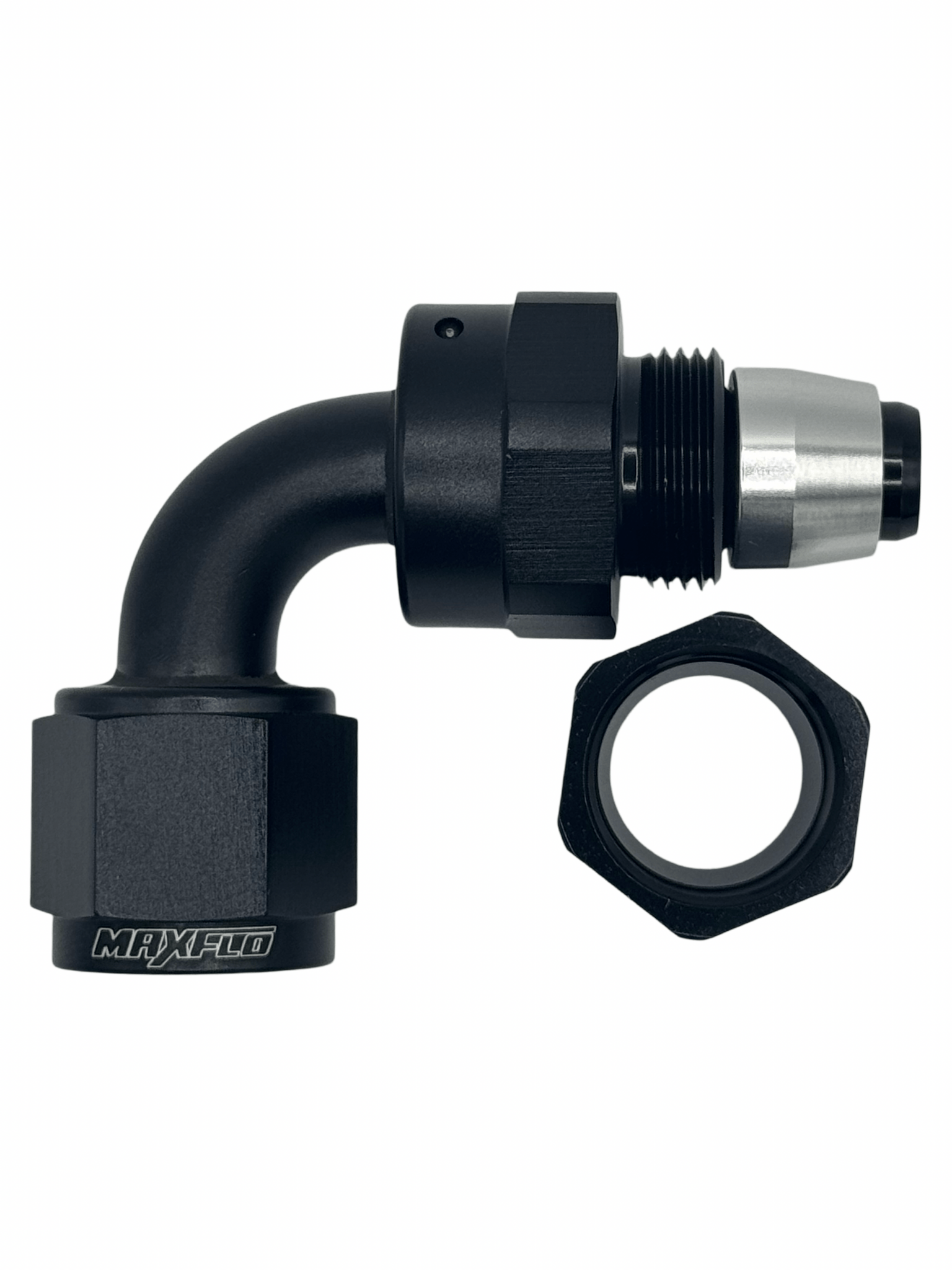 MaxFlo Motorsport - AN6 90 degree Swivel Black PTFE 2 MaxFlo Motorsport - AN6 90 degree Swivel Black PTFE - Image 2