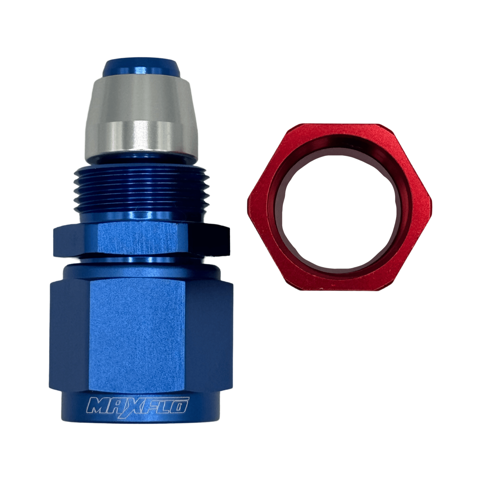 MaxFlo Motorsport - AN6 Straight Swivel Blue/Red PTFE 2 MaxFlo Motorsport - AN6 Straight Swivel Blue/Red PTFE - Image 2