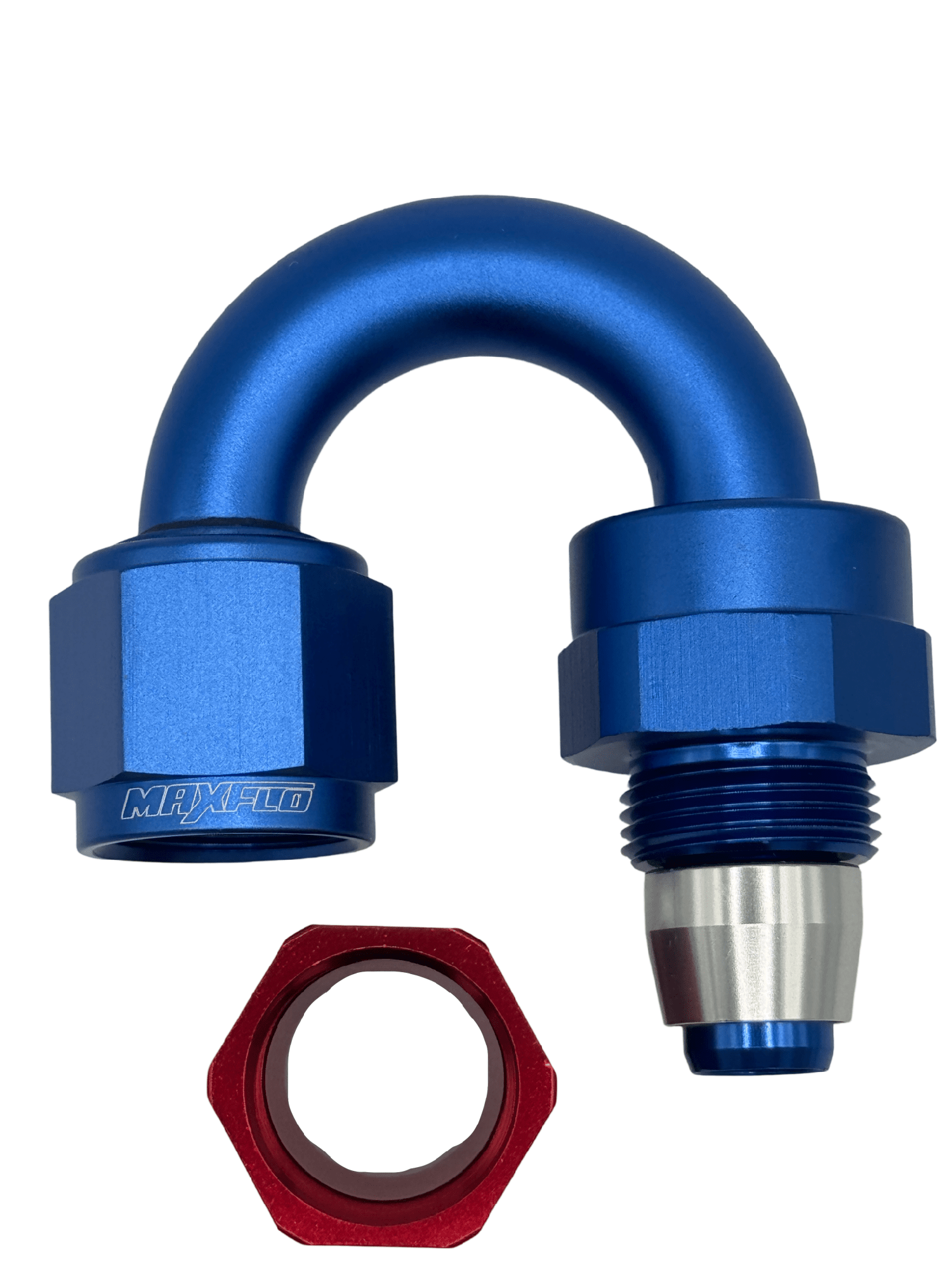 MaxFlo Motorsport - AN8 180 Degree Swivel Blue/Red PTFE 2 MaxFlo Motorsport - AN8 180 Degree Swivel Blue/Red PTFE - Image 2