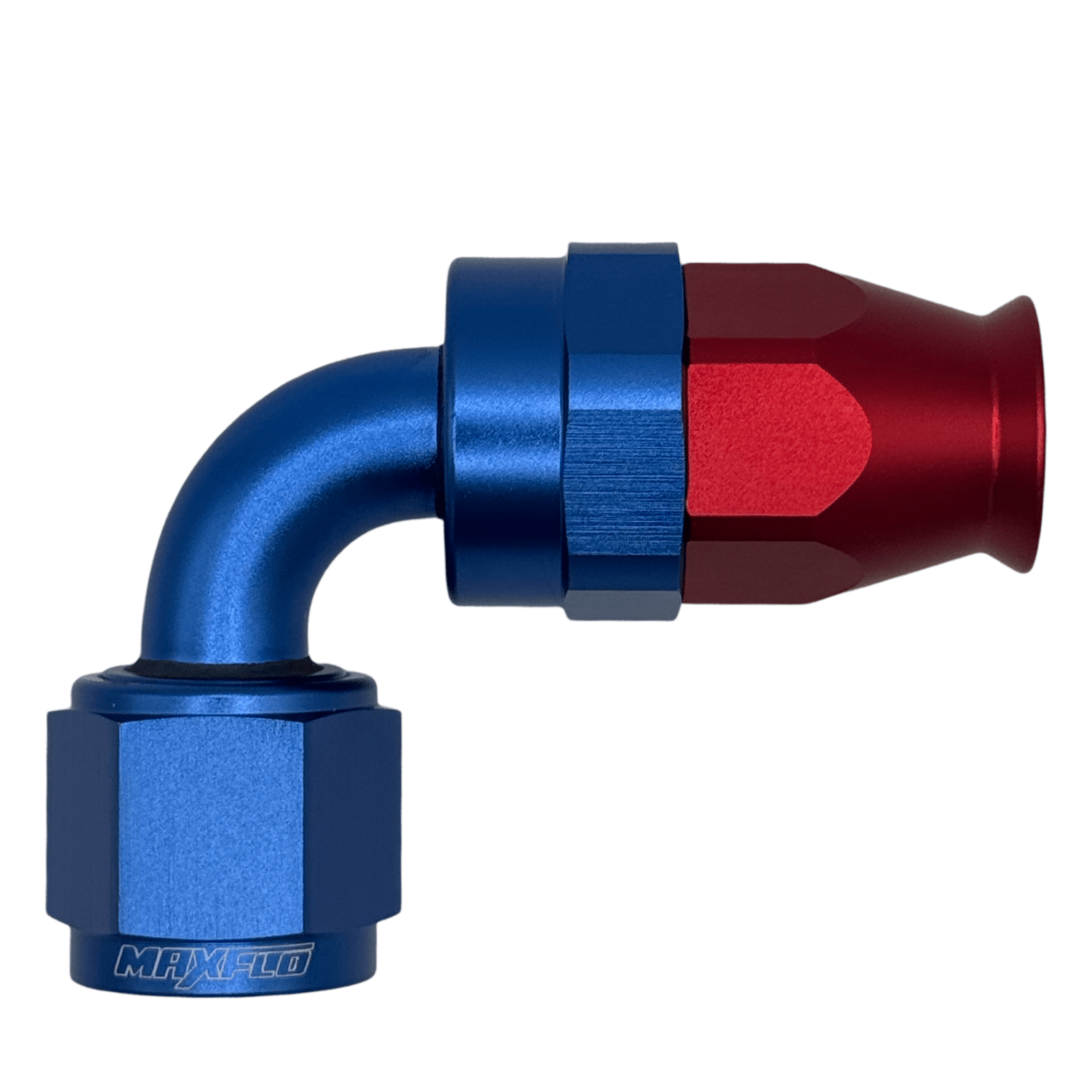 MaxFlo Motorsport - AN8 90 Degree Swivel Blue/Red PTFE 1 MaxFlo Motorsport - AN8 90 Degree Swivel Blue/Red PTFE
