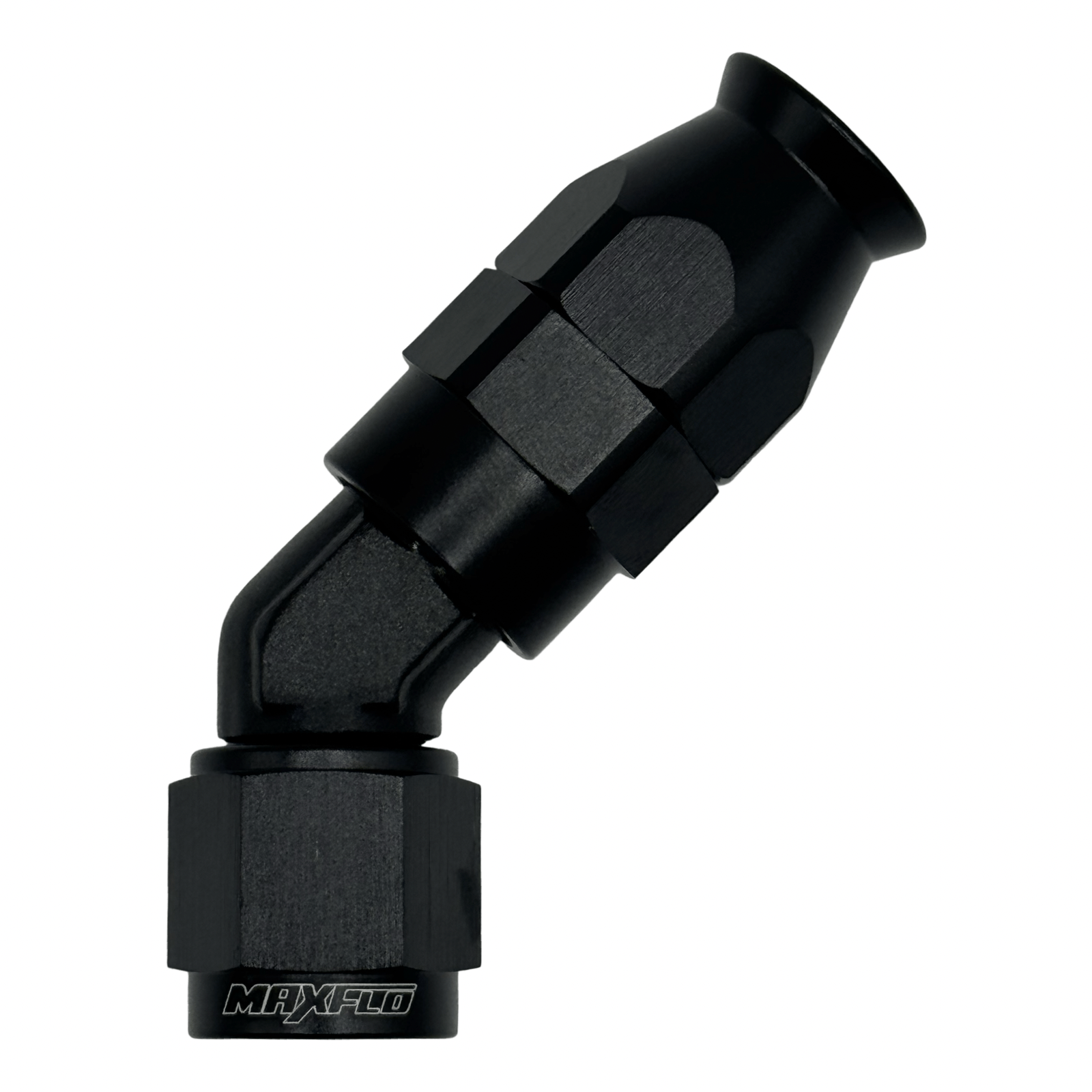 MaxFlo Motorsport - Forged AN8 45 Degree Swivel Black PTFE 1 MaxFlo Motorsport - Forged AN8 45 Degree Swivel Black PTFE