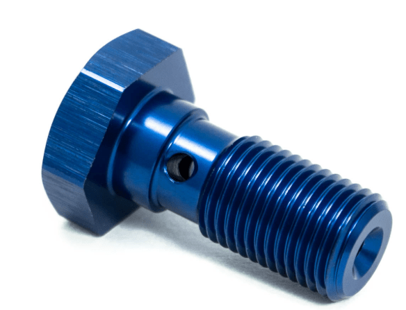 MaxFlo Motorsport - 3/8X20 23MM Banjo Bolt Blue 2 MaxFlo Motorsport - 3/8X20 23MM Banjo Bolt Blue - Image 2