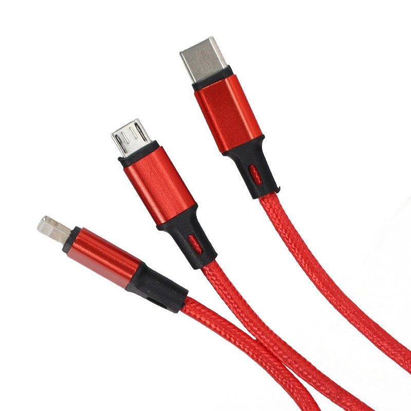 EINParts - 3-in-1 USB Cable 1.2 m, 3A (USB-C / micro USB / Lightning) 4 EINParts - 3-in-1 USB Cable 1.2 m, 3A (USB-C / micro USB / Lightning) - Image 4