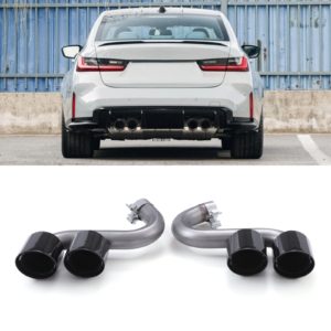 Gravity - M3 Style Exhaust Tailpipes Gloss Black- BMW 3-Series Series G20 G20 2019+