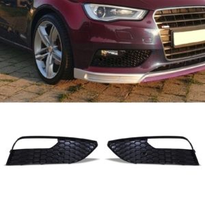 Front Rs3 Style Fog Light Surround Pair Gloss Black - Audi A3 8V 13-16