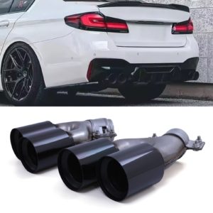M5 Style Quad Tailpipes Gloss Black - BMW 5-Series Series G30/LCI 2016-2023