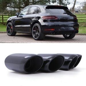 Rear Quad Tailpipes Gloss Black - Porsche Macan S MK1 2015-2018