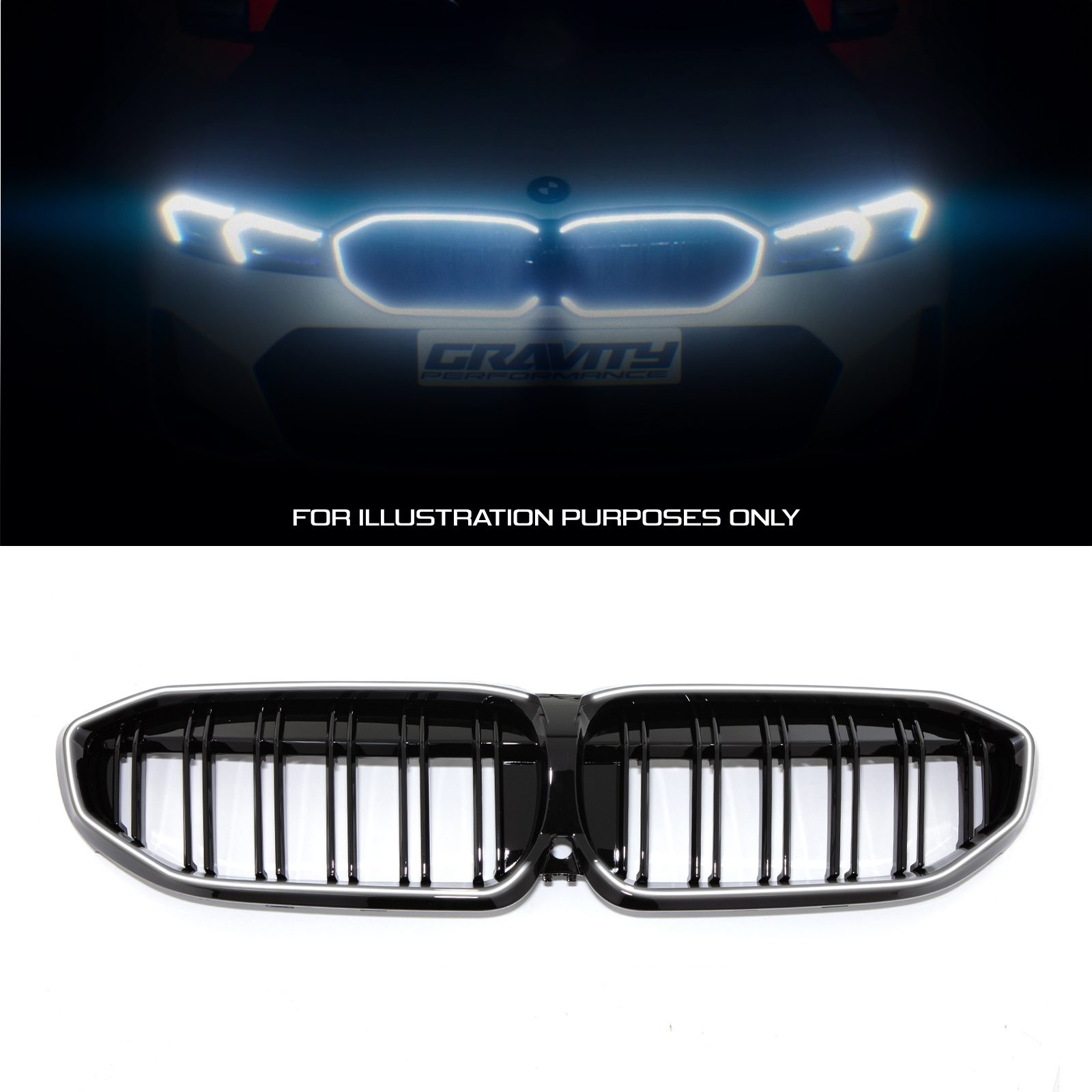 Gloss Black Led Front Grille - BMW 3-Series Series G20 2019-2022 1 Gloss Black Led Front Grille - BMW 3-Series Series G20 2019-2022