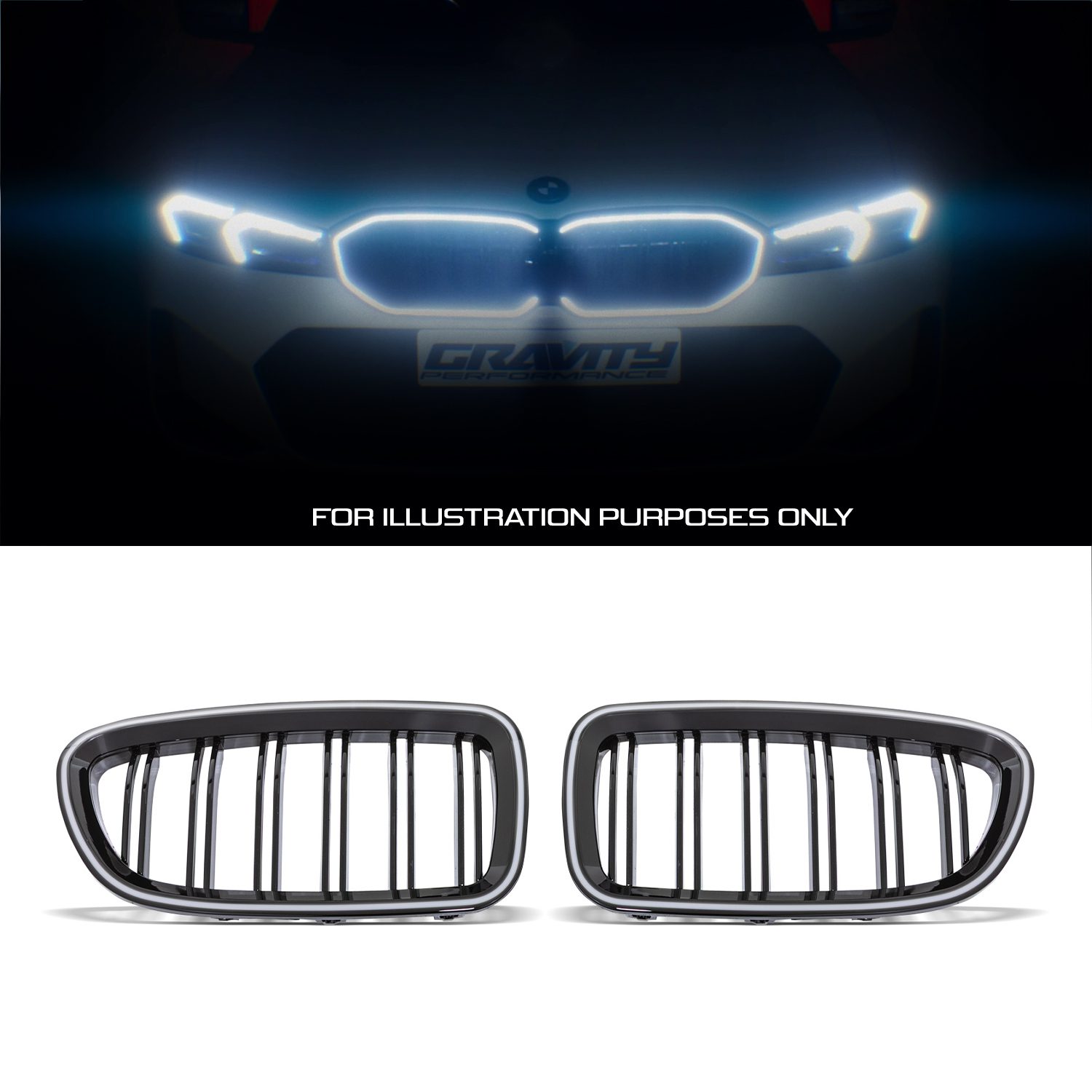 Gloss Black Led Front Grille - BMW 5-Series Series F10 10-17 1 Gloss Black Led Front Grille - BMW 5-Series Series F10 10-17