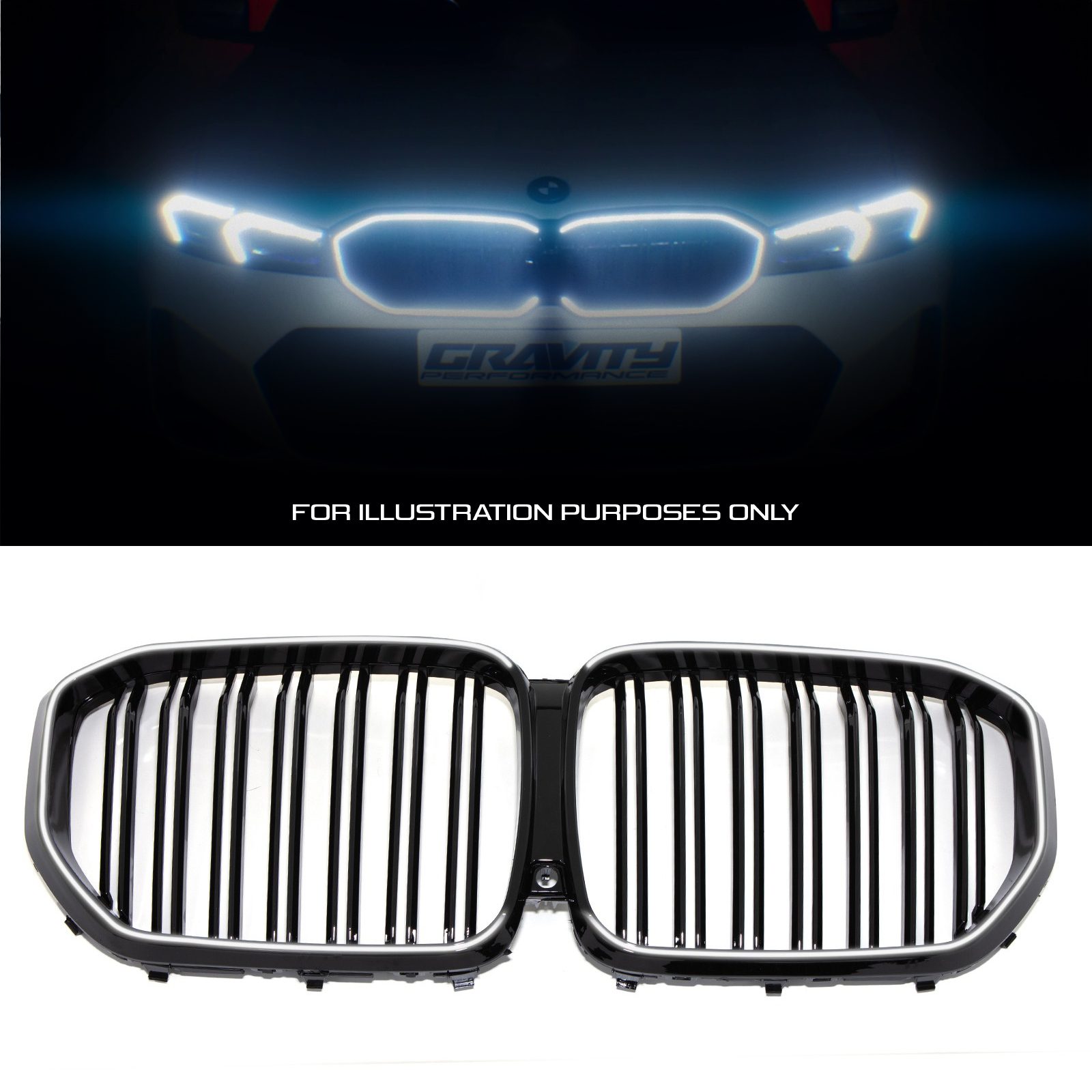Gloss Black Led Front Grille - BMW X5 G05/LCI 2019+ 1 Gloss Black Led Front Grille - BMW X5 G05/LCI 2019+