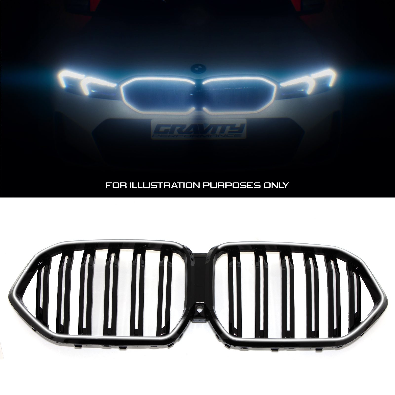 Gloss Black Led Grille - BMW X6 G06 Lci 2024+ 1 Gloss Black Led Grille - BMW X6 G06 Lci 2024+