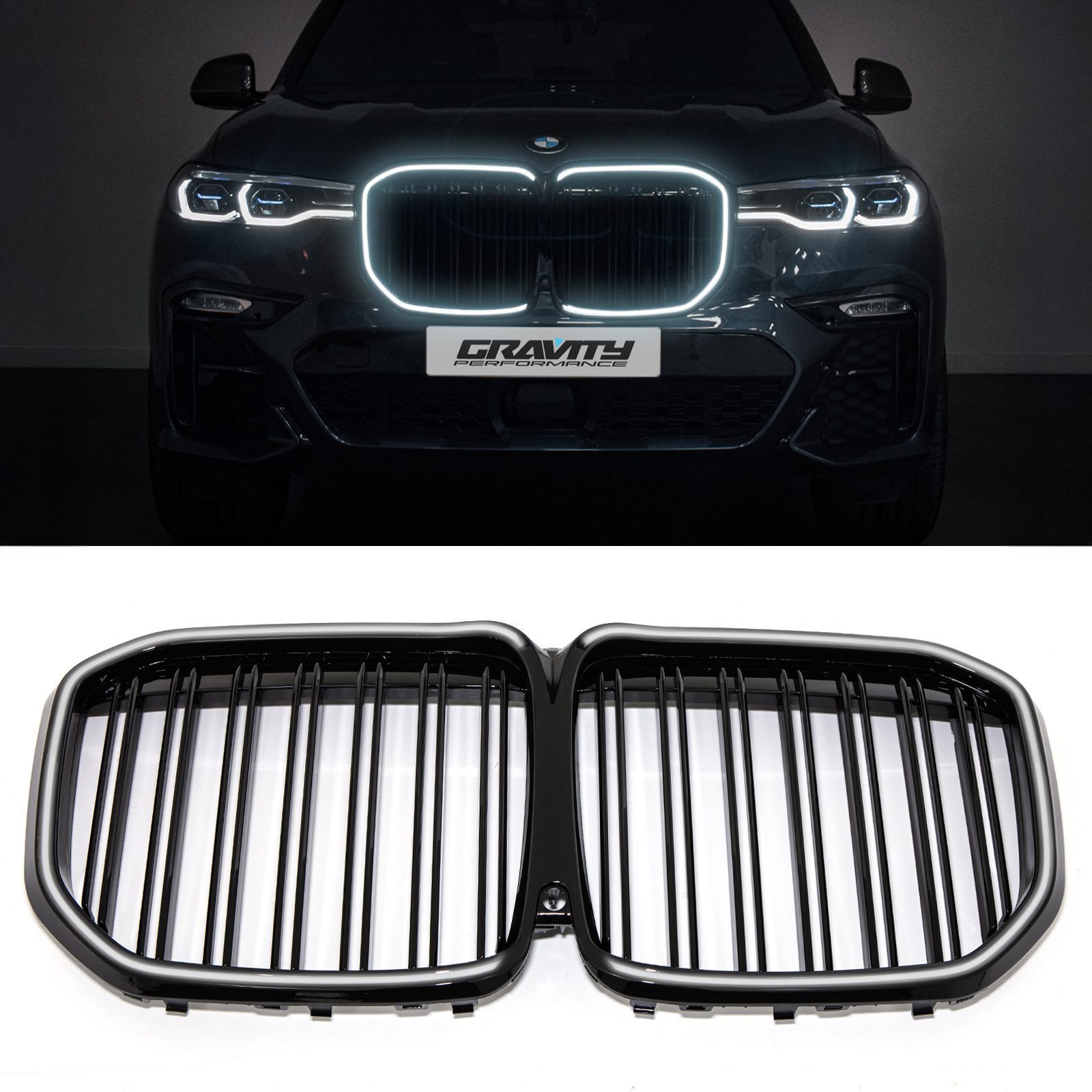 Gloss Black Led Grille - BMW X7 G07 2019+ 1 Gloss Black Led Grille - BMW X7 G07 2019+