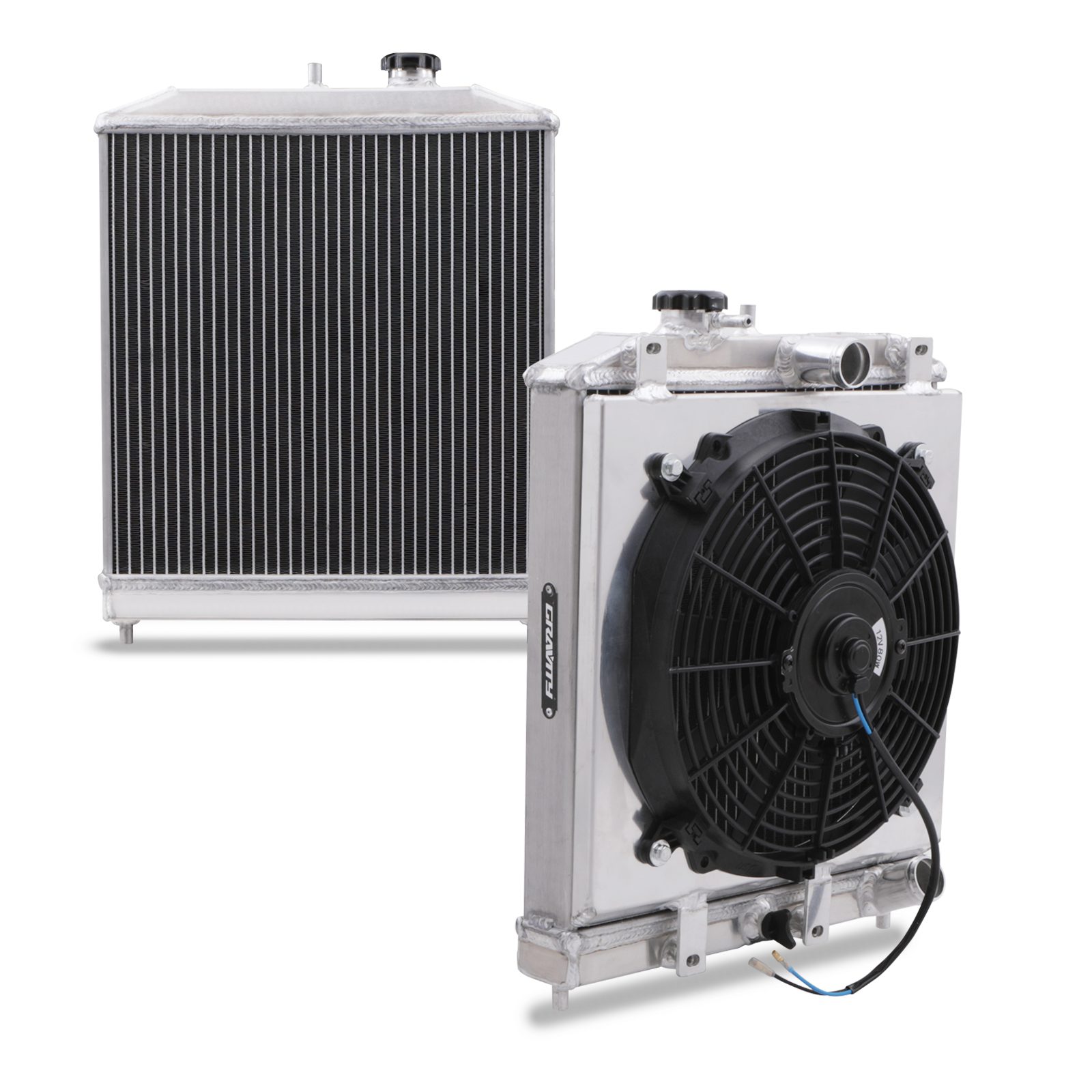 Gravity - Honda Civic Ef/Eg/Ek 88-00 42Mm High Flow Alloy Radiator & Fan Shroud Kit 1 Gravity - Honda Civic Ef/Eg/Ek 88-00 42Mm High Flow Alloy Radiator & Fan Shroud Kit