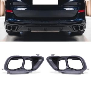 Quad Exhaust Tail Pipe Tips Gloss Black - BMW X5 G05/LCI | X6 G06 | X7 G07 2018+