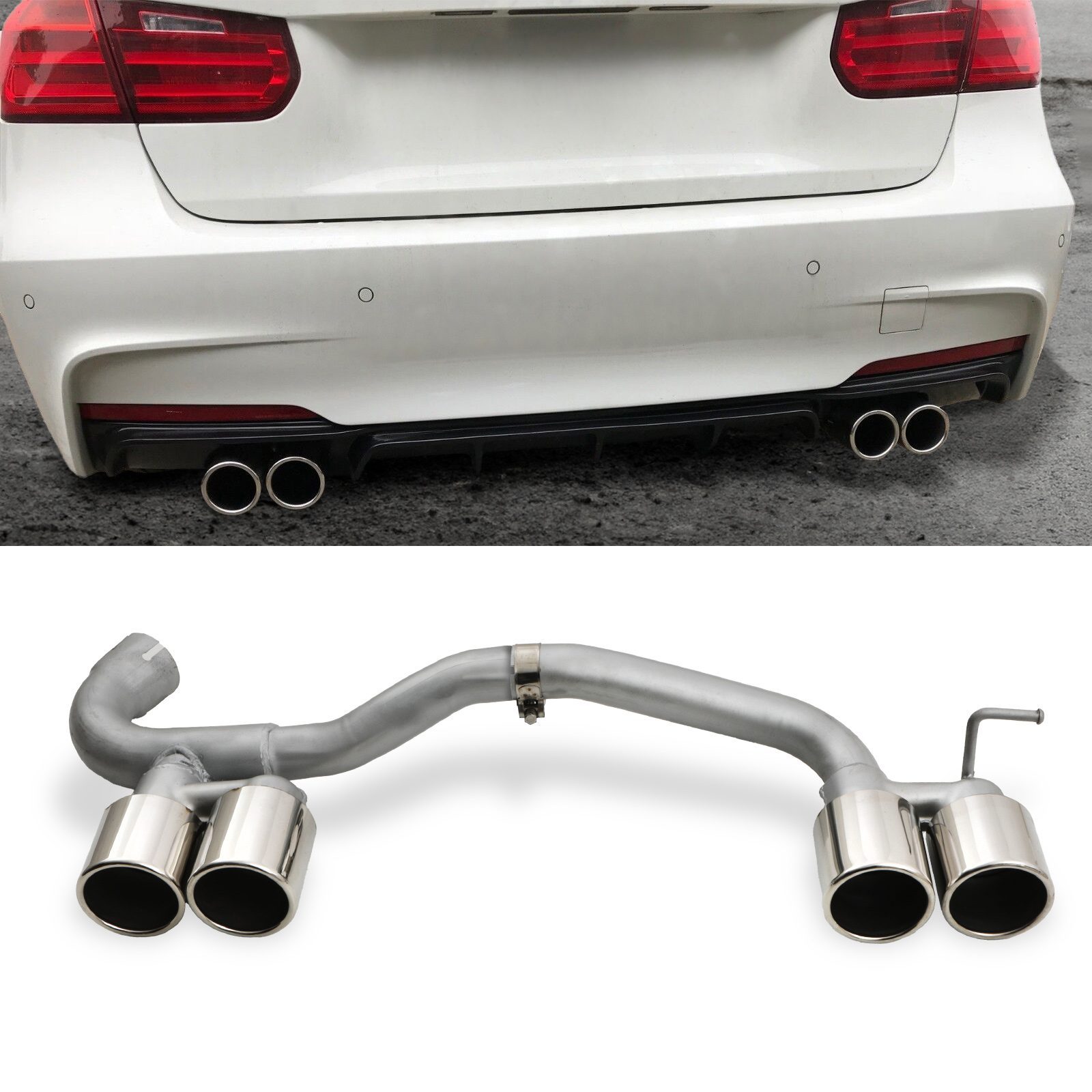 M3 Style Quad Exhaust Conversion - BMW B48 F30 3 Series 12-19 1 M3 Style Quad Exhaust Conversion - BMW B48 F30 3 Series 12-19